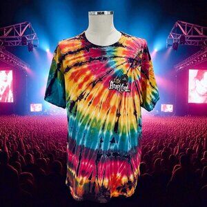 Vintage Rock Hall Tie Dye T Shirt XL 1995 Life Amplified Loud Music Festival USA